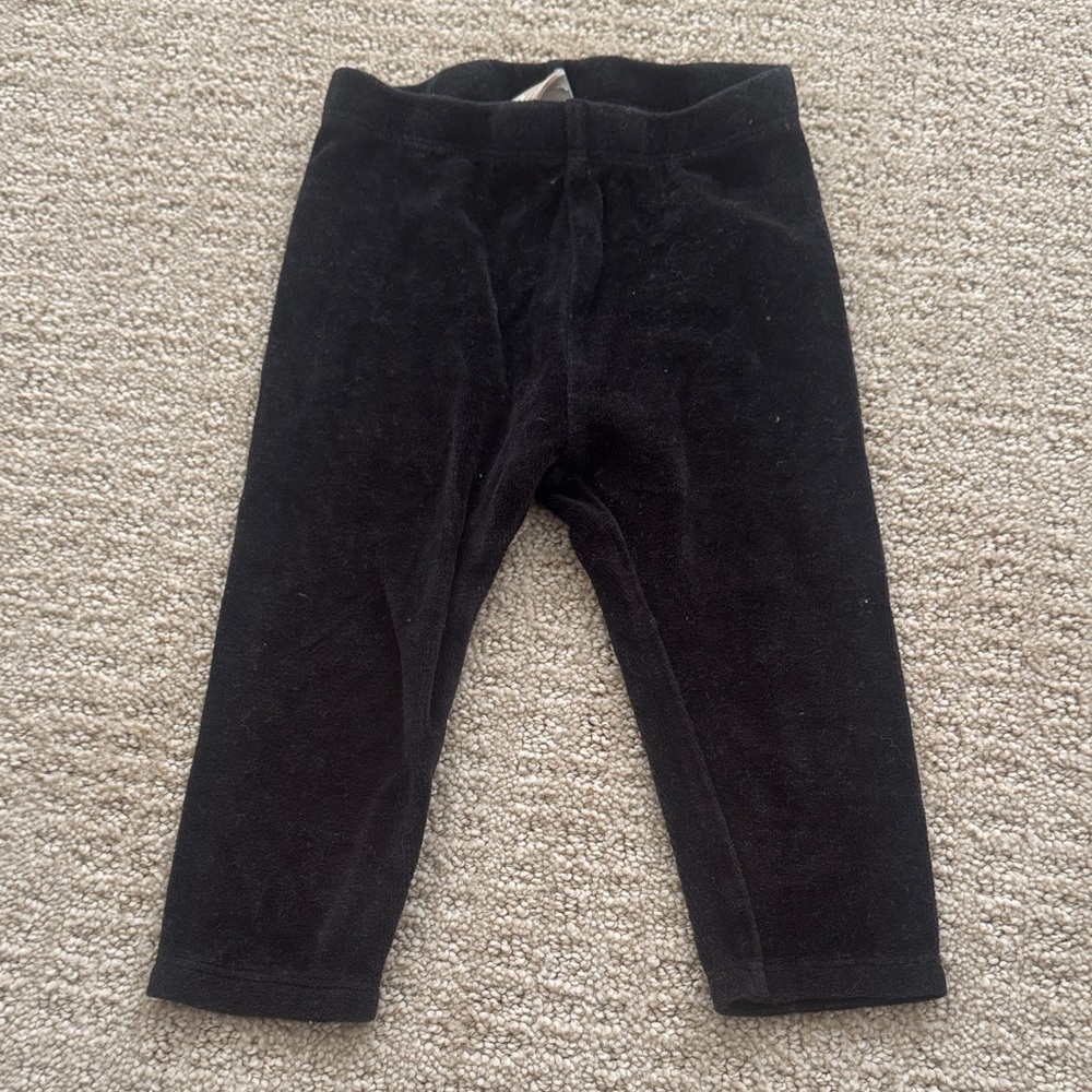 NWOT Cozy Black Velour Kids Leggings